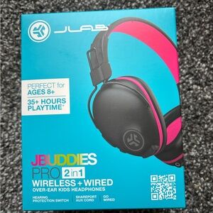 JLab JBuddies Pro 2-in-1 Kids Headphones - Black & Pink